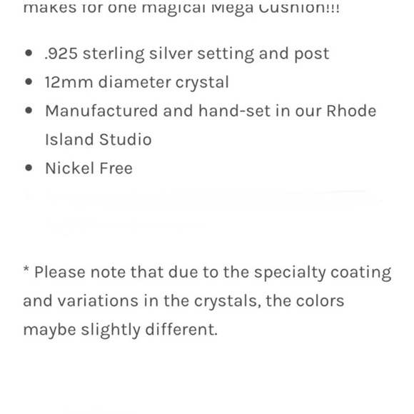 JoJo Loves You - Clear Patina Mega Cushion Stud Earrings Aurora Borealis - Picture 5 of 6